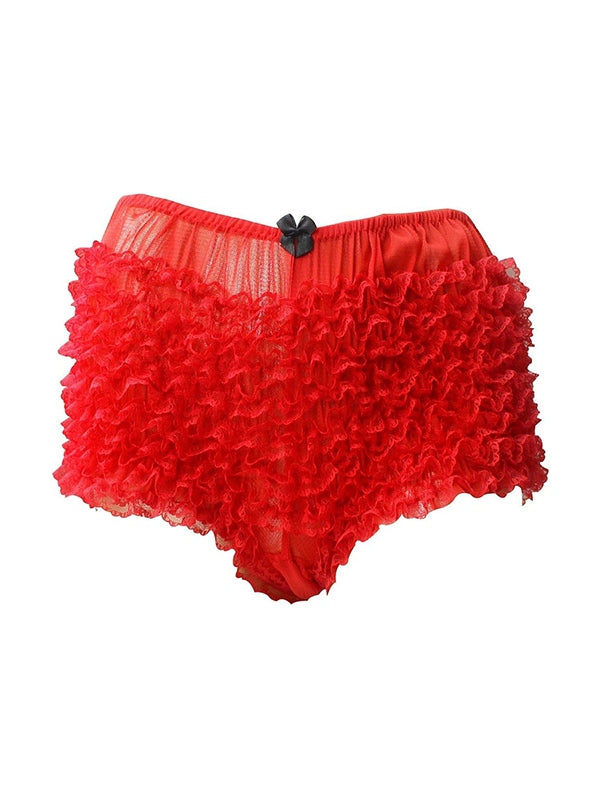 Lace Fungus Bow Decor Shorts