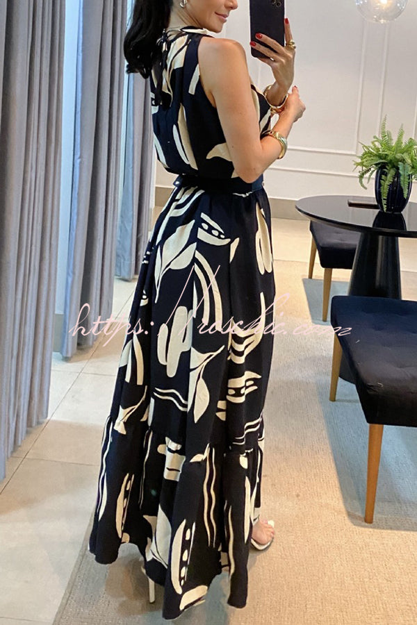 Downtown Daze Unique Print A-line Loose Maxi Dress