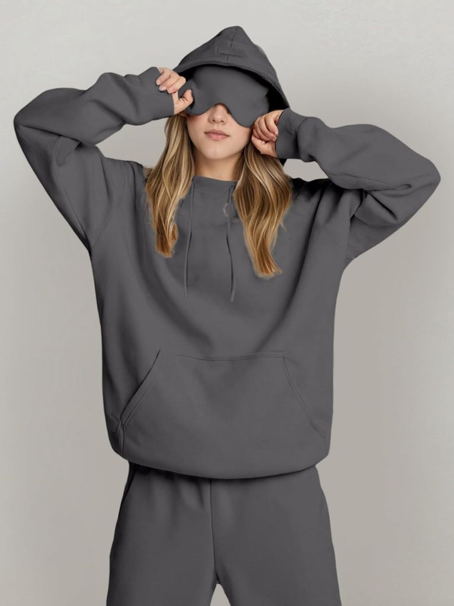 Pocket Solid Color Hoodies