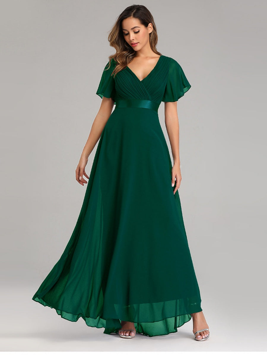 V-neck Chiffon Large Skirt Temperament Formal Dress Maxi Dresses
