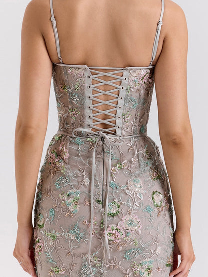 Low-cut Sleeveless Sexy Backless Tie-up Long Dress