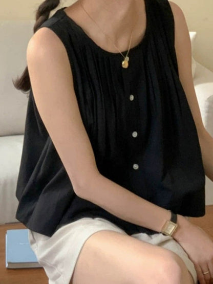 Ruffled Sleeveless Vest