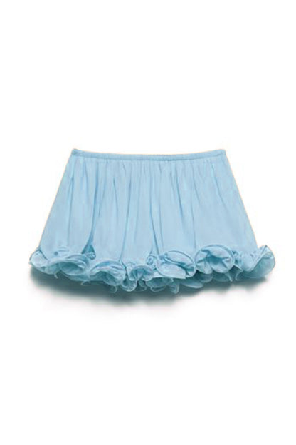 Romantic Drama Chiffon Wavy Ruffles Elastic Waist Loose Shorts