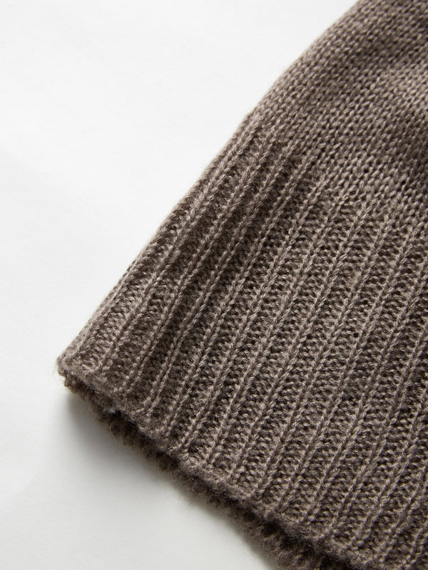 Mohair Solid Lantern Sleeve Baggy Cardigan