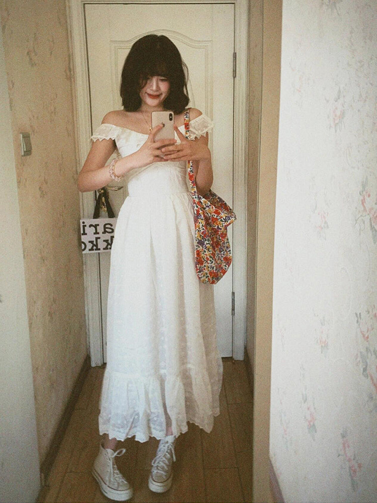 White Embroidered Lace Maxi Dress – Dreamy Beach Getaway Look
