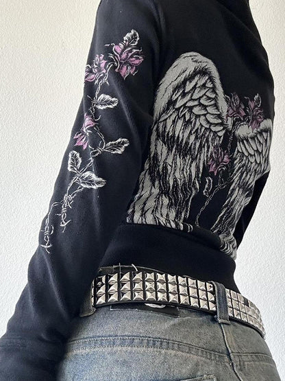 Retro Print Oversized Hoodie