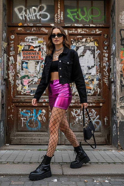 Sexy Wetlook Mini Club Party Skirt