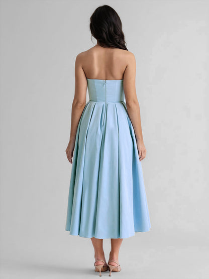Party Dress Off The Shoulder Backless A-Line Elegant Midi Dress