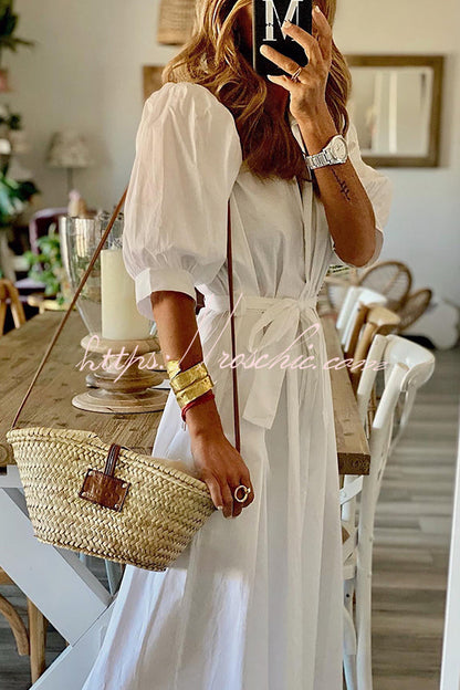 Stella Vintage Pocketed Shirt Midi Dress