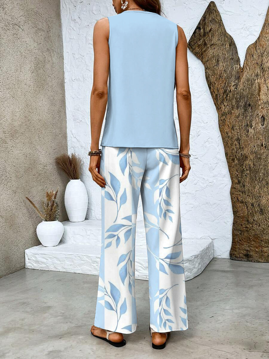 The Averie Set — Layered Top & Wide-Leg Trousers