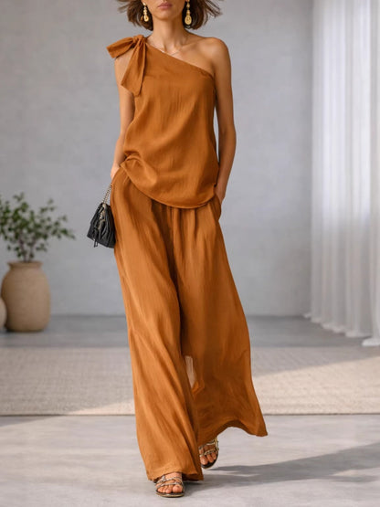 Bandage Jacket Wide-leg Pants Set 2-piece Sets