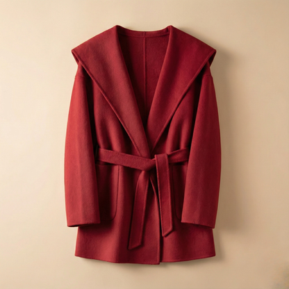 | Long Pointed Coat in Camel Hair