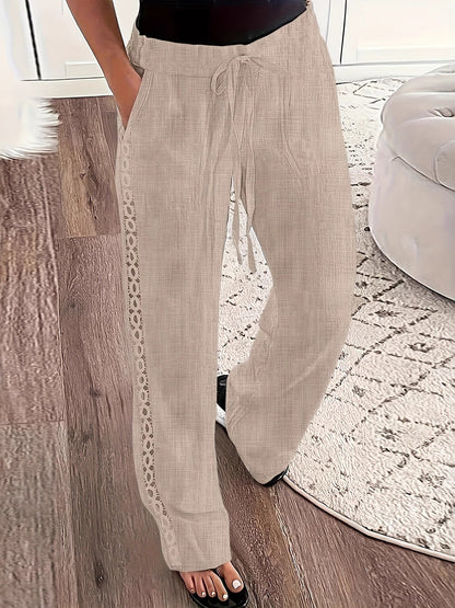 Side-trimmed Slanted Pocket Casual Trousers