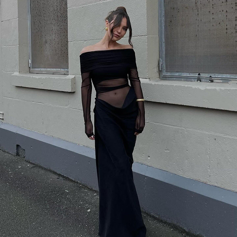 Alisha Off-Shoulder Dress - Black