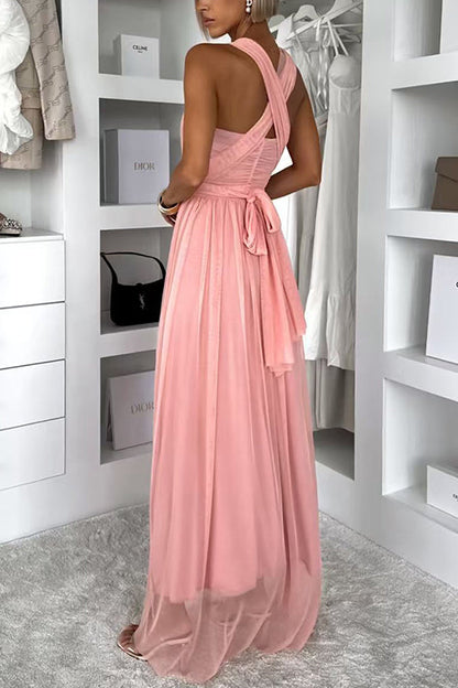 High Waist Versatile Tulle Maxi Dress