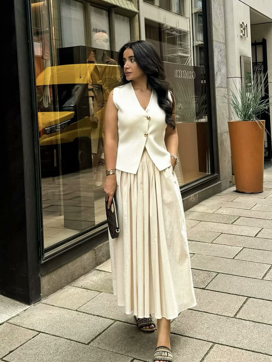 Sunday Ease Vest Skirt Sets