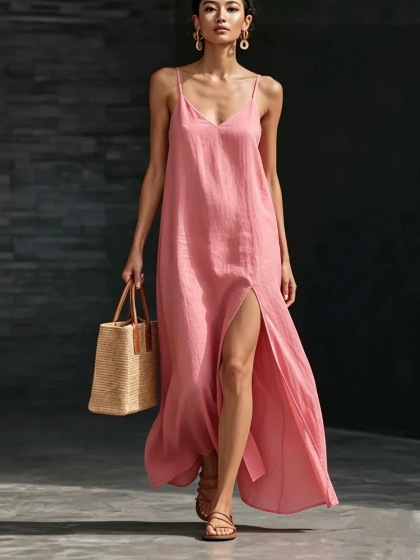 Simple Solid Color Patchwork Dress
