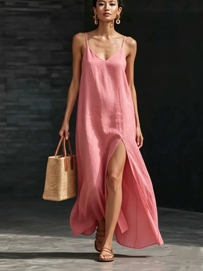 Simple Solid Color Patchwork Dress