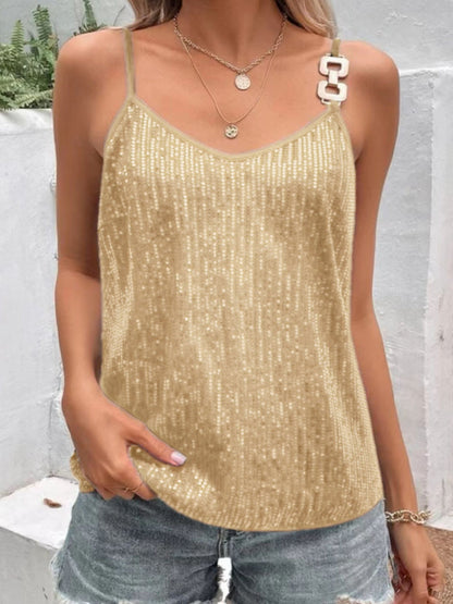Sequins Metal Buckle Camisoles