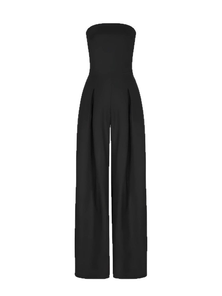 Sexy Slim-fitting Wrap-style Long Jumpsuit