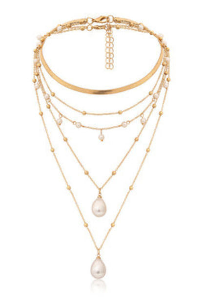 Vintage Chain Pearl Necklace