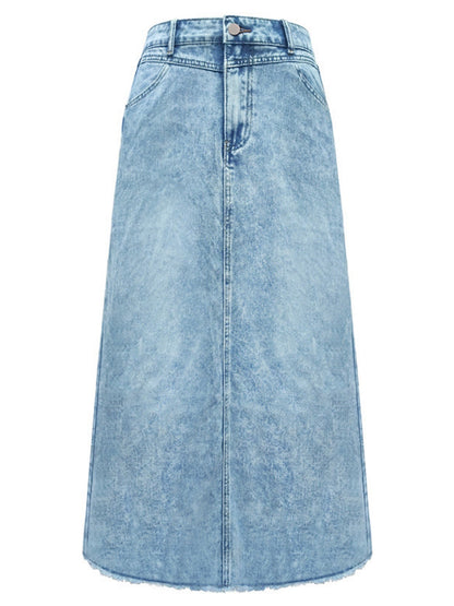 Denim Pocket High-waisted Skirts