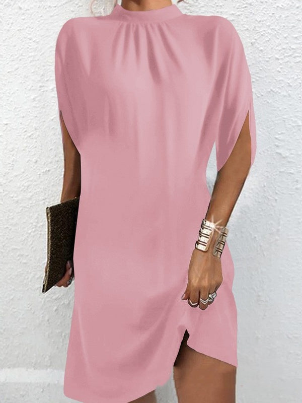 Round Neck Loose Batwing Sleeve Short Dress