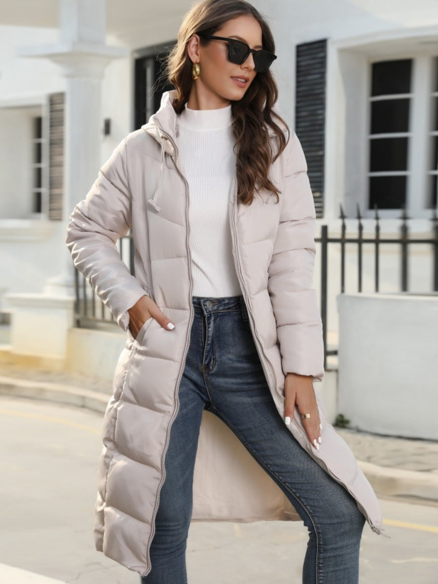 Long Parka-style Hooded Design Pocket Casual Cotton-padded Jackets/down Jackets