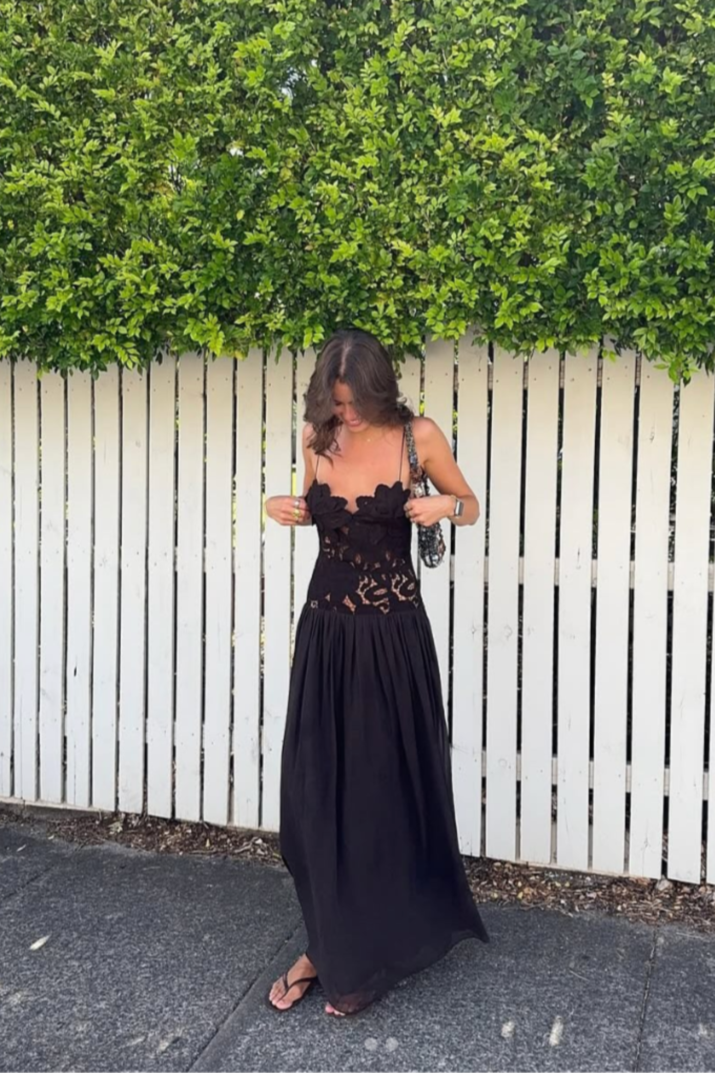 Stephanie Black Lace Maxi Dress