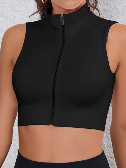 Turtleneck Zipper Seamless Sweat-wicking And Quick-drying Sports Vest