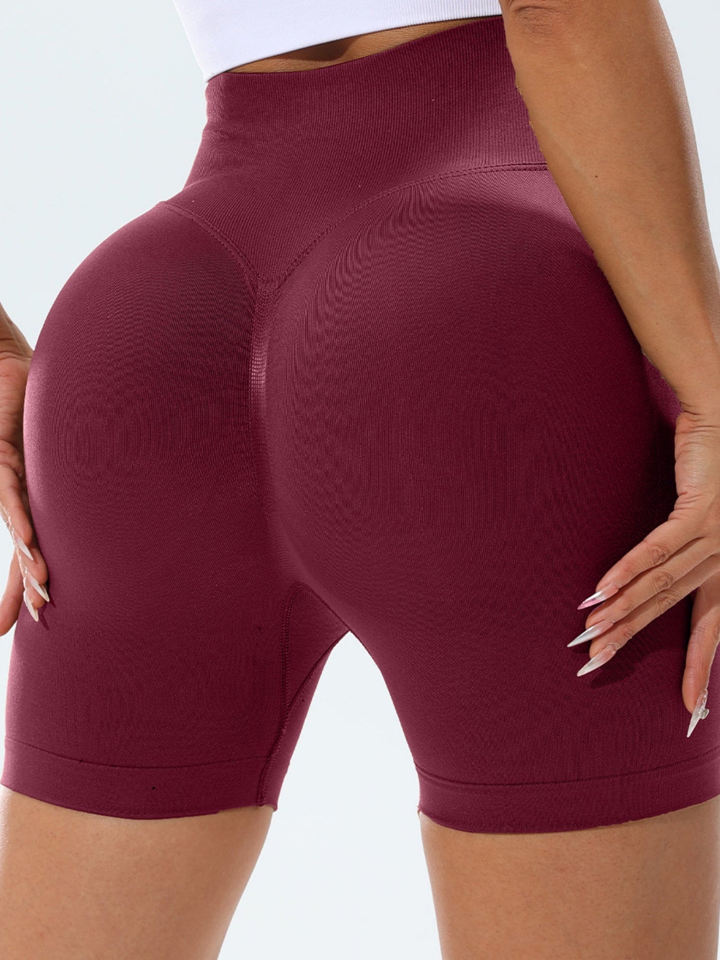 Seamless Pleats High-waisted, Tummy-flattening, And Butt-lifting Yoga Shorts