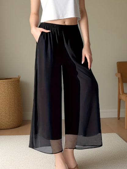 Leisure Chiffon Wide-leg Pants Loose-fit Pants