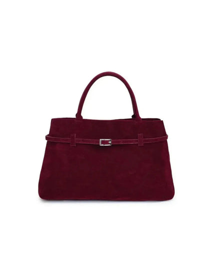 Vintage Buckle-Design Top-Handle Bag