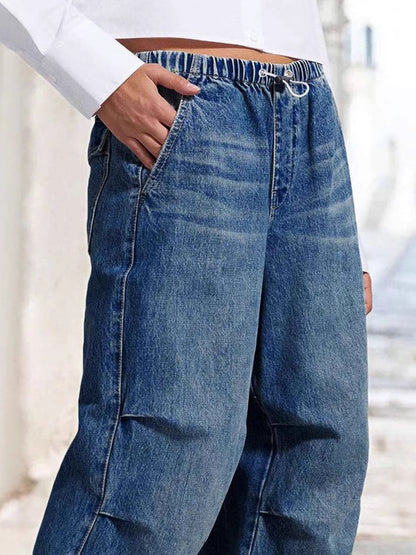 Loose Pleated Jeans