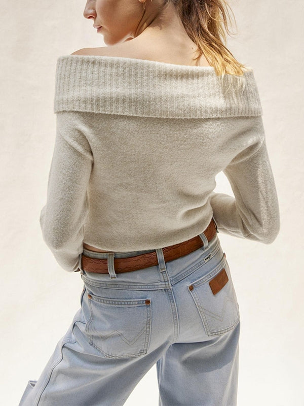 Solid Off Shoulder Sweater