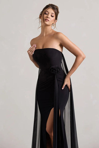 | Strapless Floral Maxi Dress