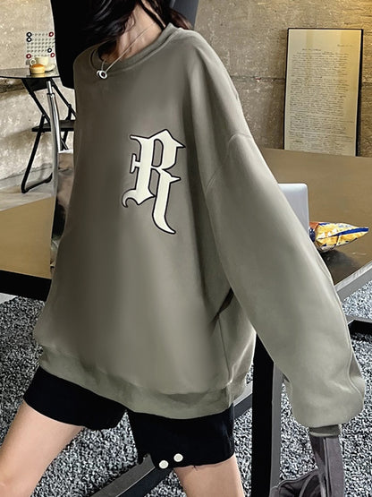 Street Letter Print Oversized Sweatshirt