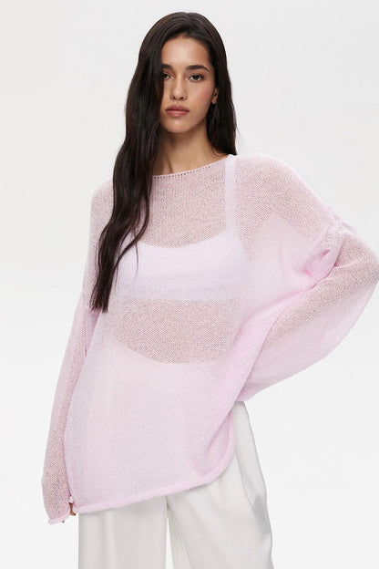 Lightweight See Through Knit Blouse