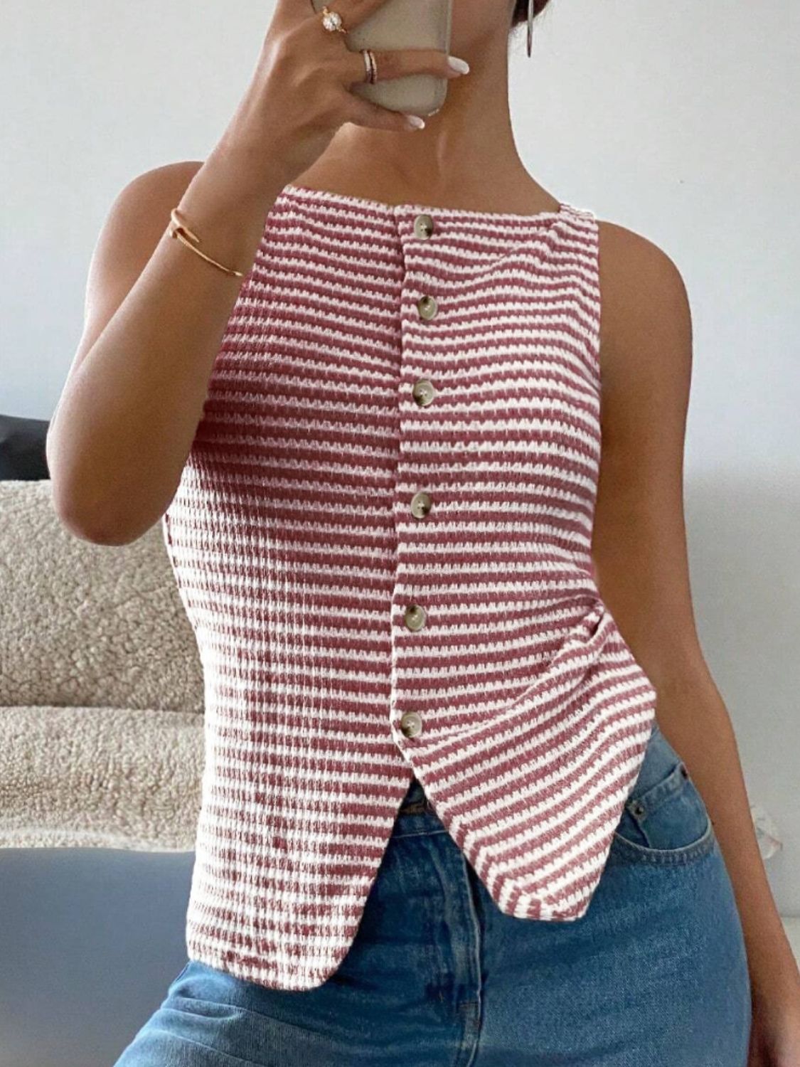 Cecily Button Down Tank