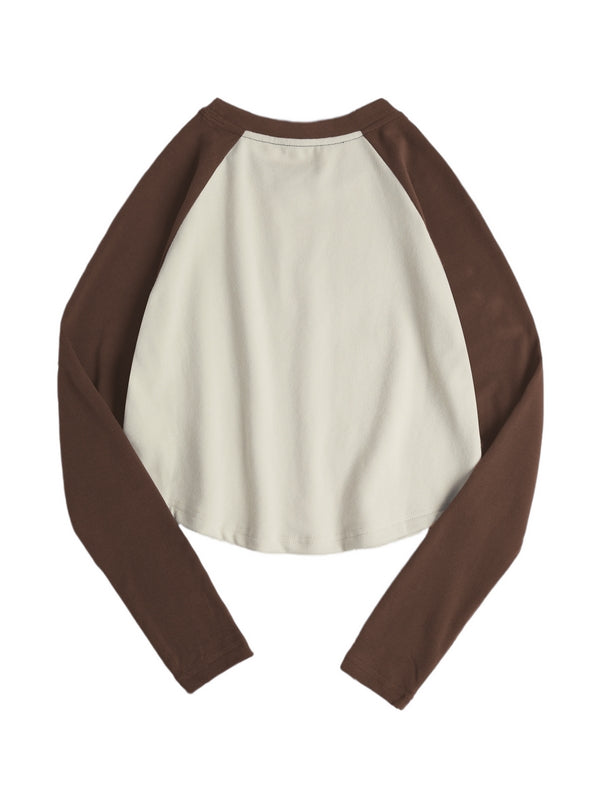 Kitten Print Raglan Long Sleeve Tee