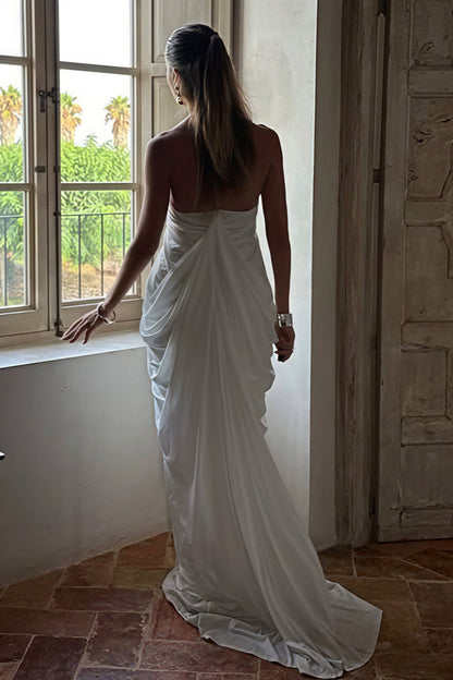 | Loose V Neck Ruffled Halter Tulle Maxi Dress