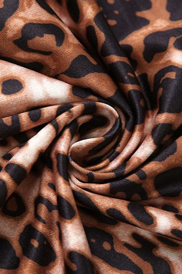 | Leopard Print Backless Maxi Dress