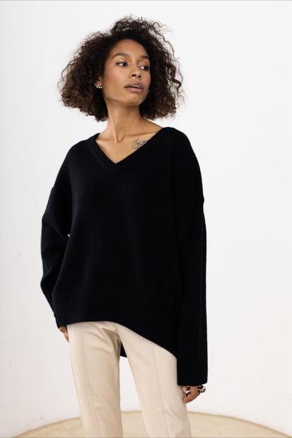 V Neck Long Sleeve Relaxed Sweater