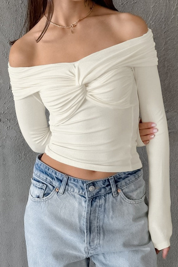 Chic Off-Shoulder Knit Top
