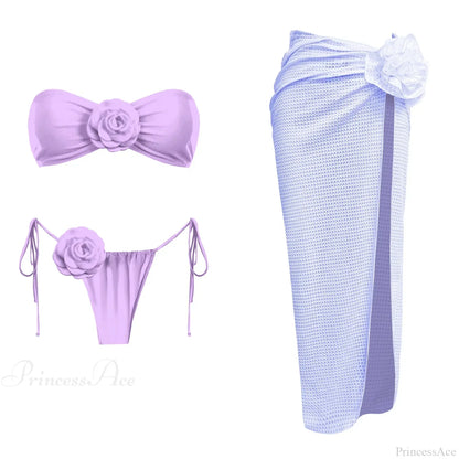 3D Flower Bandage Bikini Set