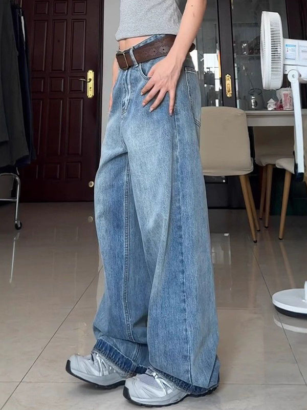 Water Washed Straight Tube Boyfriend Jeans