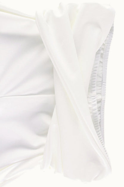 Sexy Strapless Crop Top Straight Leg Pants Set
