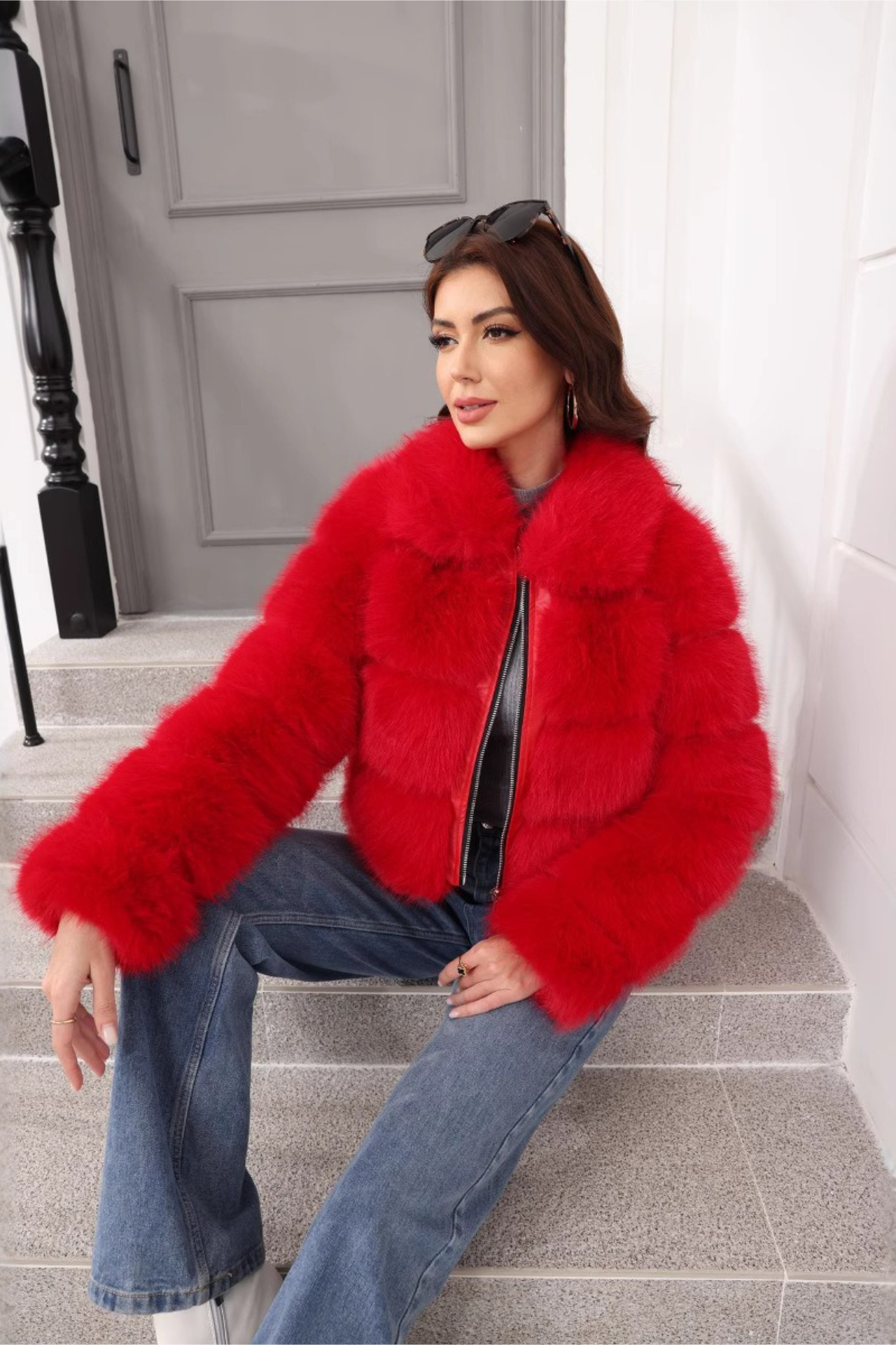 Elegant Short Faux Fur Classic Coat