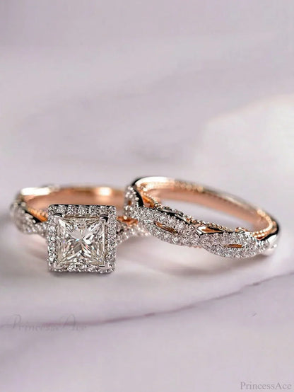 3pcs/set Cubic Zirconia Decor Ring