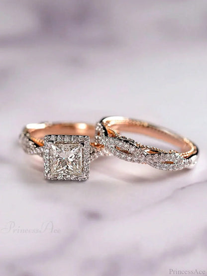 3pcs/set Cubic Zirconia Decor Ring